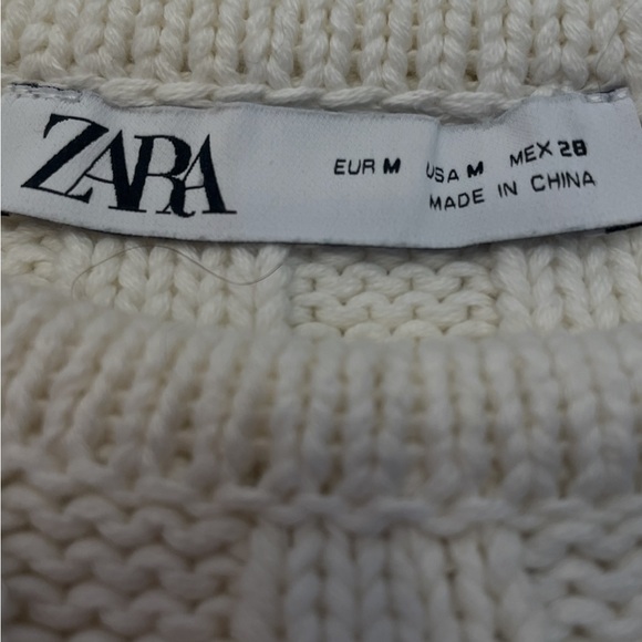 Zara Cream Knit Crop Top - Picture 6 of 8